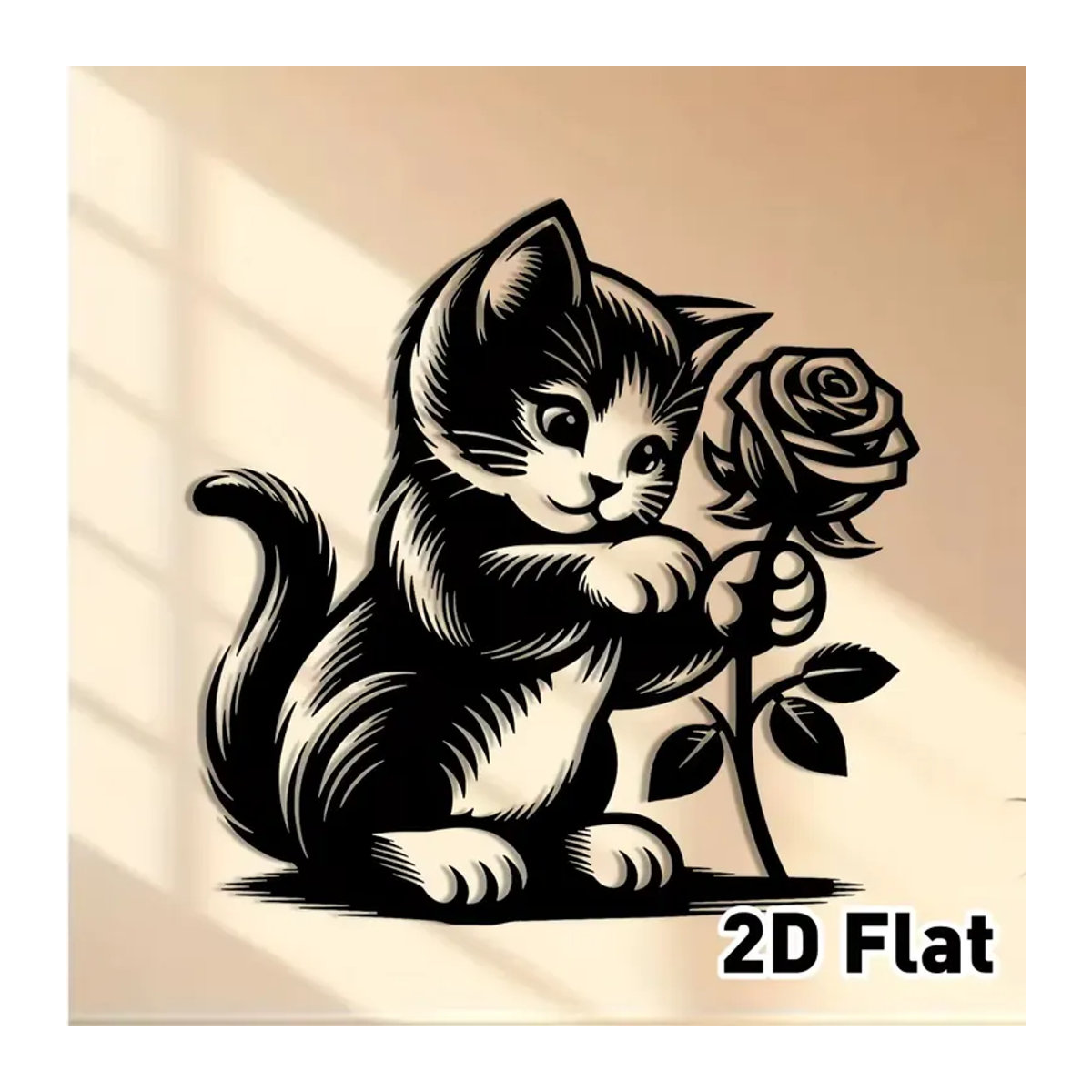 CIFBUY Abstrakte Katzen Wandkunst aus Metall in Schwarz für dein Landhaus Wohnzimmer - Bild 2