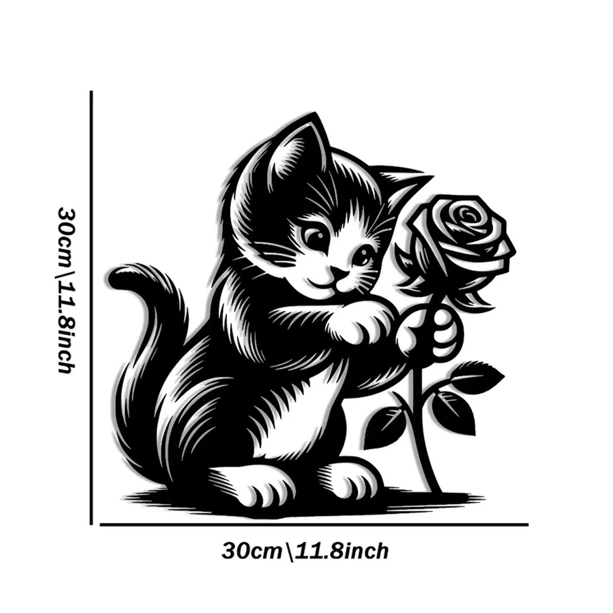CIFBUY Abstrakte Katzen Wandkunst aus Metall in Schwarz für dein Landhaus Wohnzimmer - Bild 3