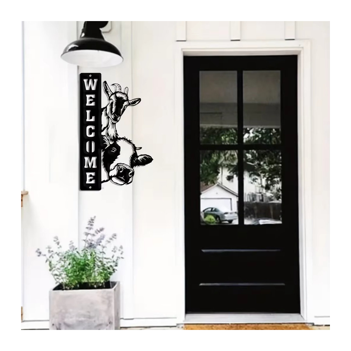 Cifbuy Bauernhof Wandkunst Metall Dekor in Schwarz für Landhaus und Ranch mit Kuh, Schaf und Ziege Motiven - Bild 3