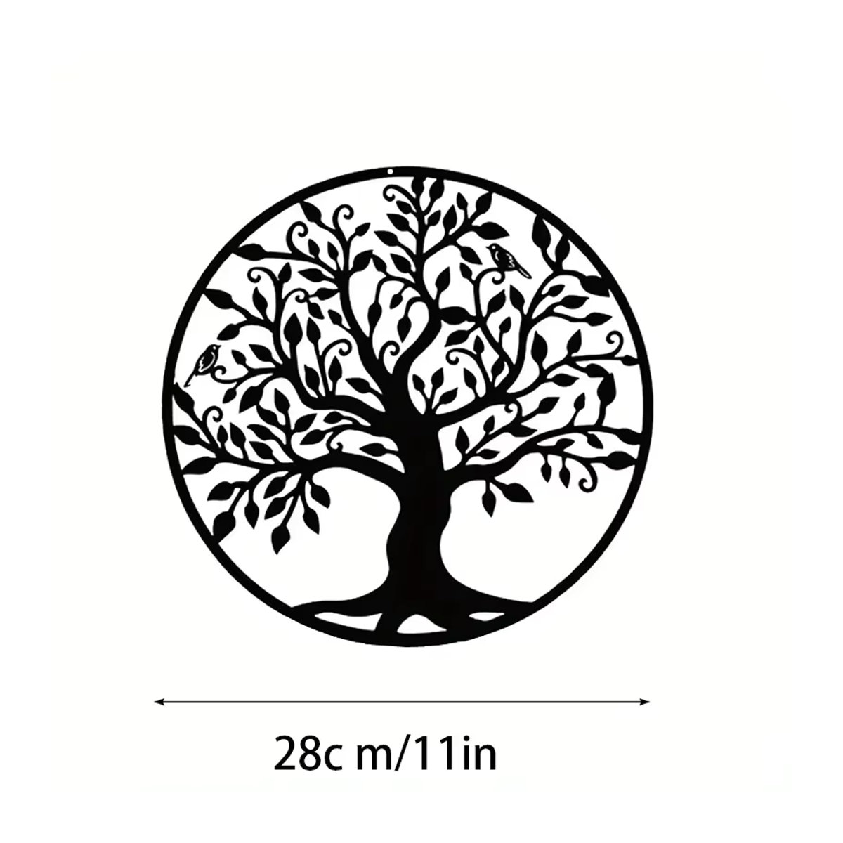 CIFBUY Baum des Lebens Wandkunst aus Metall in Schwarz, abstrakte Wanddekoration für Wohnzimmer und Schlafzimmer, B/H: 28 x 28 cm - Bild 2