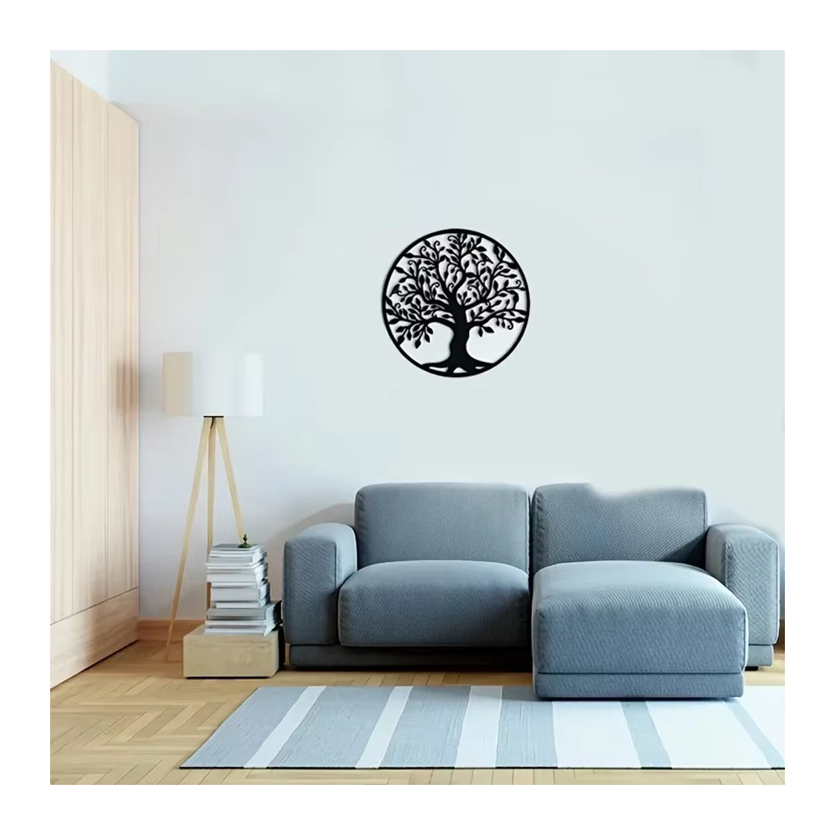 CIFBUY Baum des Lebens Wandkunst aus Metall in Schwarz, abstrakte Wanddekoration für Wohnzimmer und Schlafzimmer, B/H: 28 x 28 cm - Bild 5