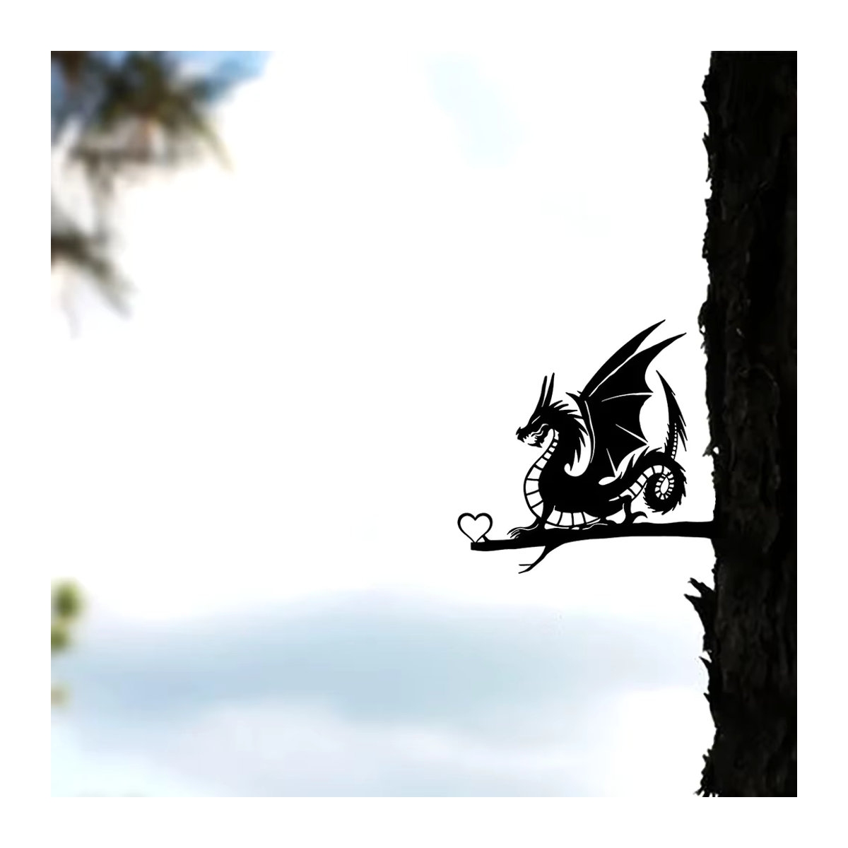 CIFBUY Drachen Silhouette aus Metall als Wandkunst und Gartenstecker in Schwarz - Bild 2