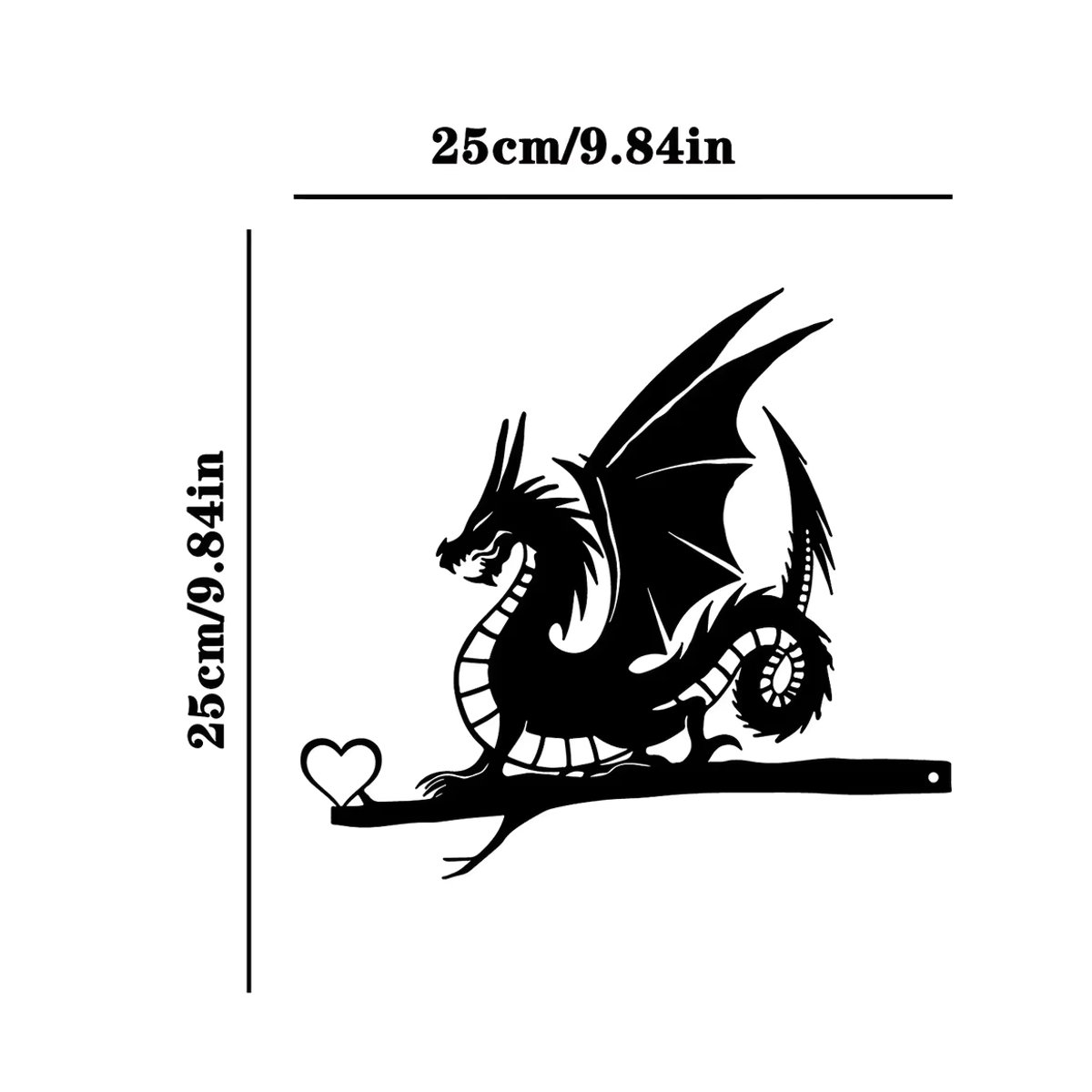 CIFBUY Drachen Silhouette aus Metall als Wandkunst und Gartenstecker in Schwarz - Bild 3