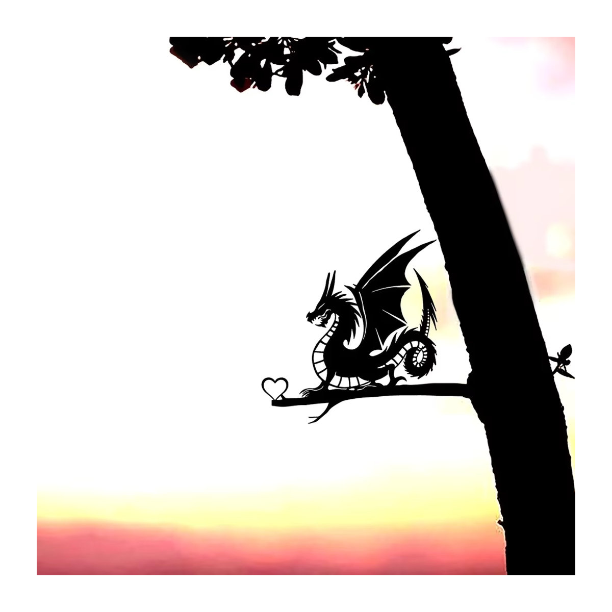 CIFBUY Drachen Silhouette aus Metall als Wandkunst und Gartenstecker in Schwarz - Bild 4