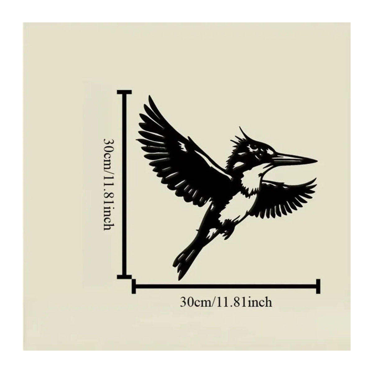 CIFBUY Eisvogel Metall-Wandkunst in Schwarz als fliegende Vogelskulptur zur Wanddekoration - Bild 3