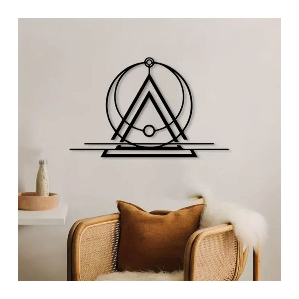 CIFBUY Geometrische Metall-Wandkunst Schwarz Minimalistische Abstrakte Eisenskulptur zur Wandmontage - Bild 2