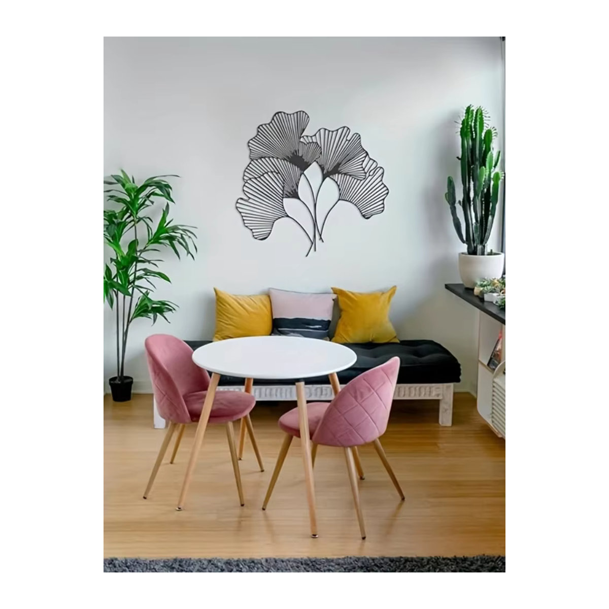 CIFBUY Ginkgoblatt Wanddekoration aus Metall in Schwarz, Moderne Florale Wandkunst für deine Inneneinrichtung - Bild 6