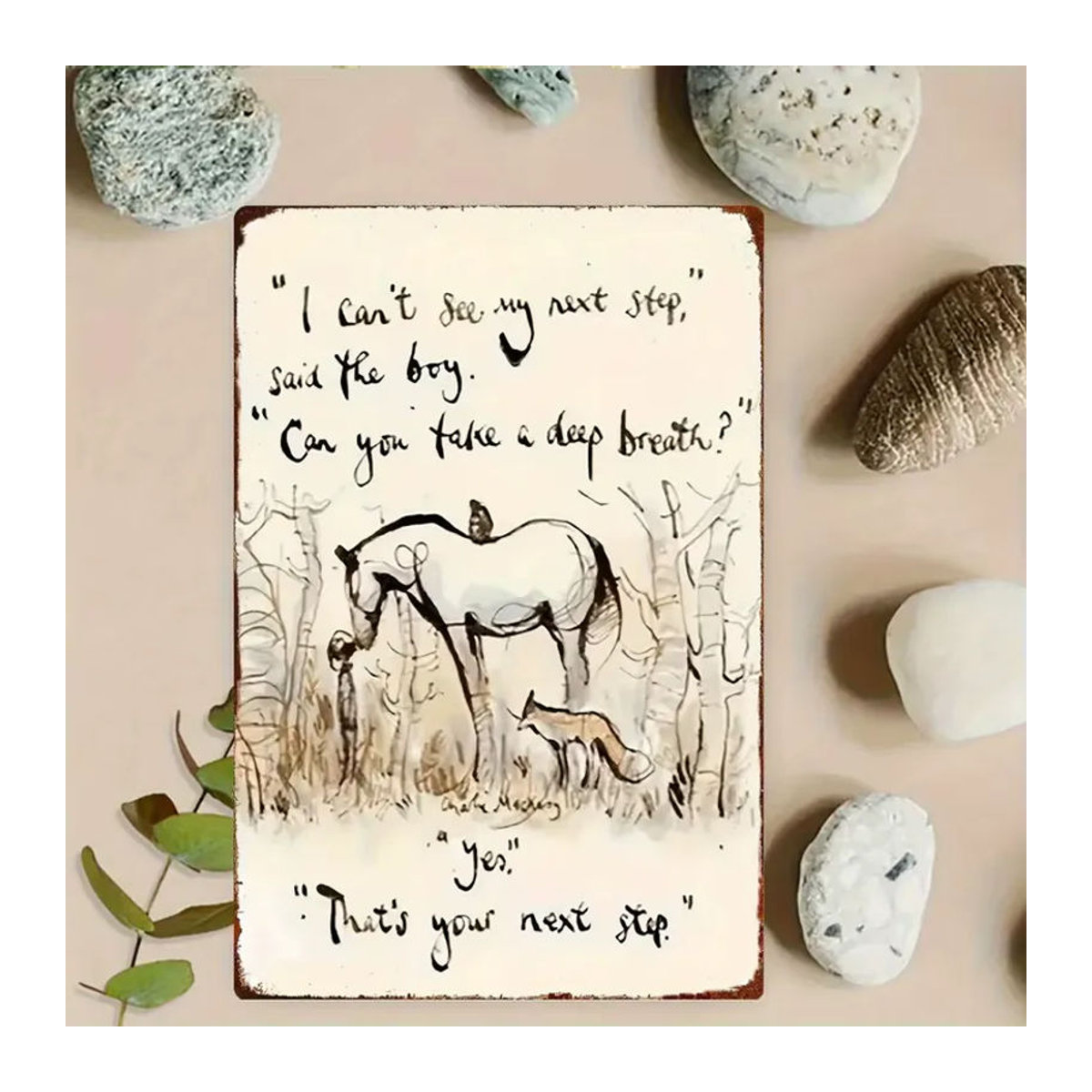 CIFBUY Iron Horse Fox Metall-Wandkunst mit Tier- und Typografie-Motiv in Weiß, B: 30 cm, H: 20 cm - Bild 2