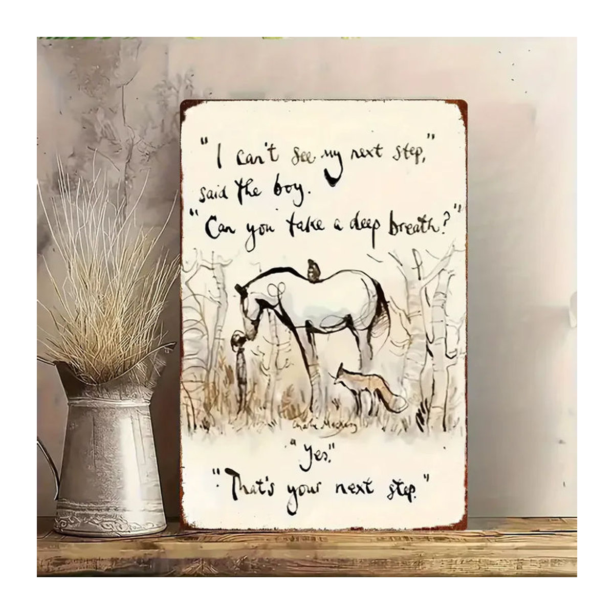 CIFBUY Iron Horse Fox Metall-Wandkunst mit Tier- und Typografie-Motiv in Weiß, B: 30 cm, H: 20 cm - Bild 3