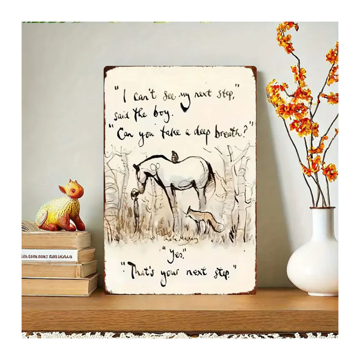 CIFBUY Iron Horse Fox Metall-Wandkunst mit Tier- und Typografie-Motiv in Weiß, B: 30 cm, H: 20 cm - Bild 4