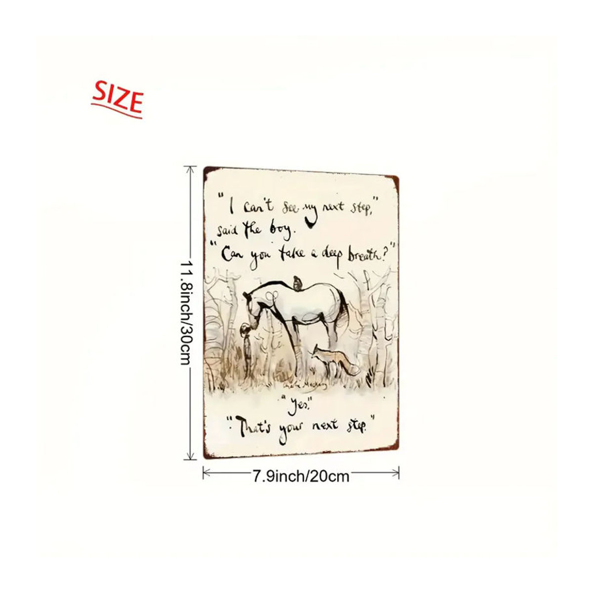 CIFBUY Iron Horse Fox Metall-Wandkunst mit Tier- und Typografie-Motiv in Weiß, B: 30 cm, H: 20 cm - Bild 5