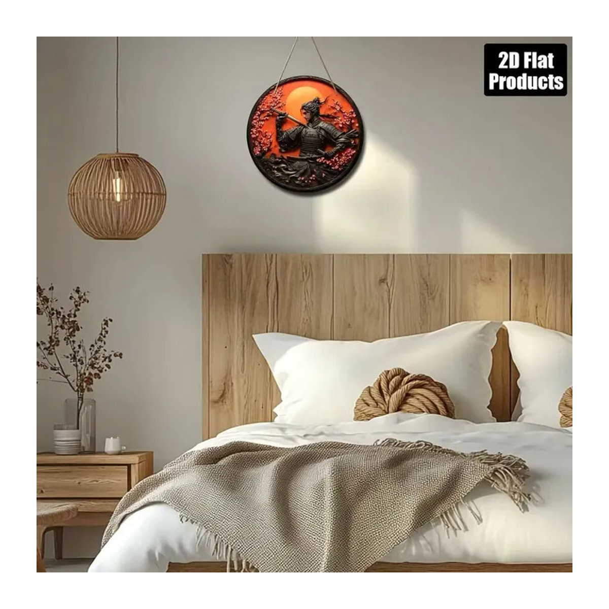 CIFBUY Kampfkunst Holztafel Quadratisch Mehrfarbig Wanddeko mit Schnur B/H: 20,32 x 20,32 cm - Bild 4