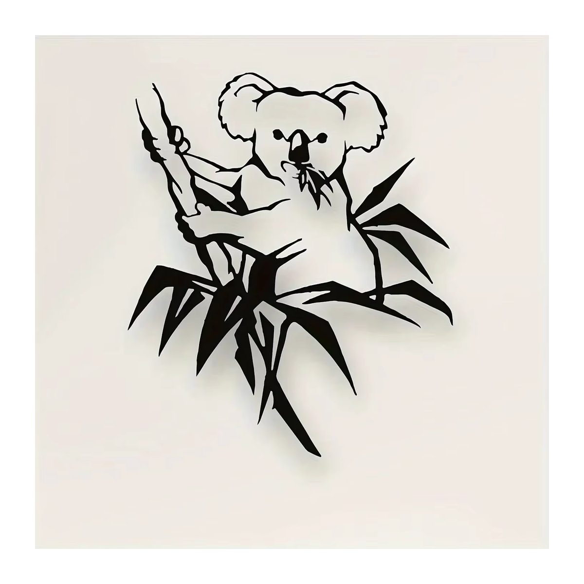 CIFBUY Koala 3D Wanddekoration aus Metall in Schwarz für Kinderzimmer und Innendekoration - Bild 3