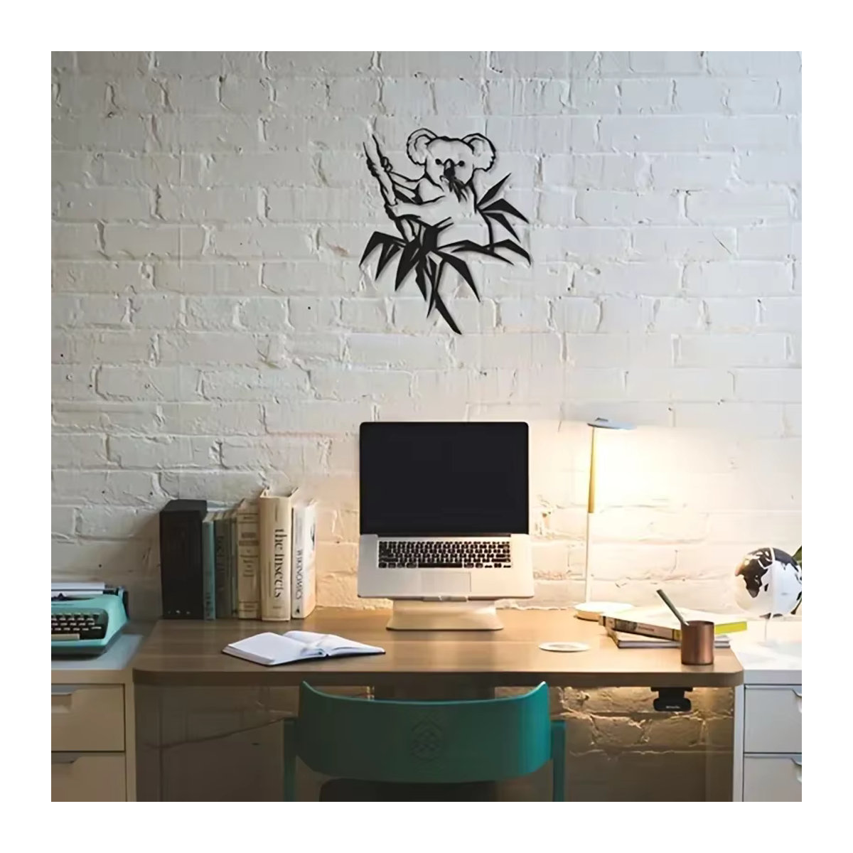 CIFBUY Koala 3D Wanddekoration aus Metall in Schwarz für Kinderzimmer und Innendekoration - Bild 5