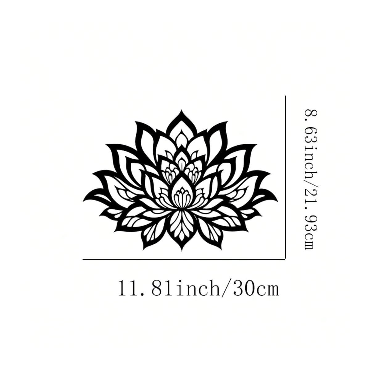 CIFBUY Lotus Metall-Wandkunst in Schwarz als florale Yoga-Dekoration im Bohemian-Stil - Bild 2