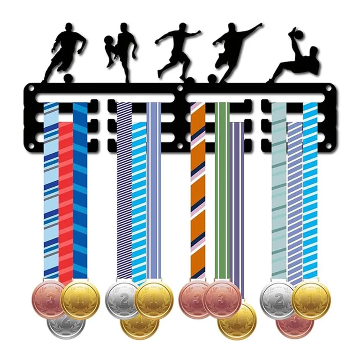CIFBUY Medaillenaufhänger aus Metall für Wandmontage, schwarzer Ausstellungsständer für Fußball, Lauf und Sportmedaillen, rechteckig - Bild 1