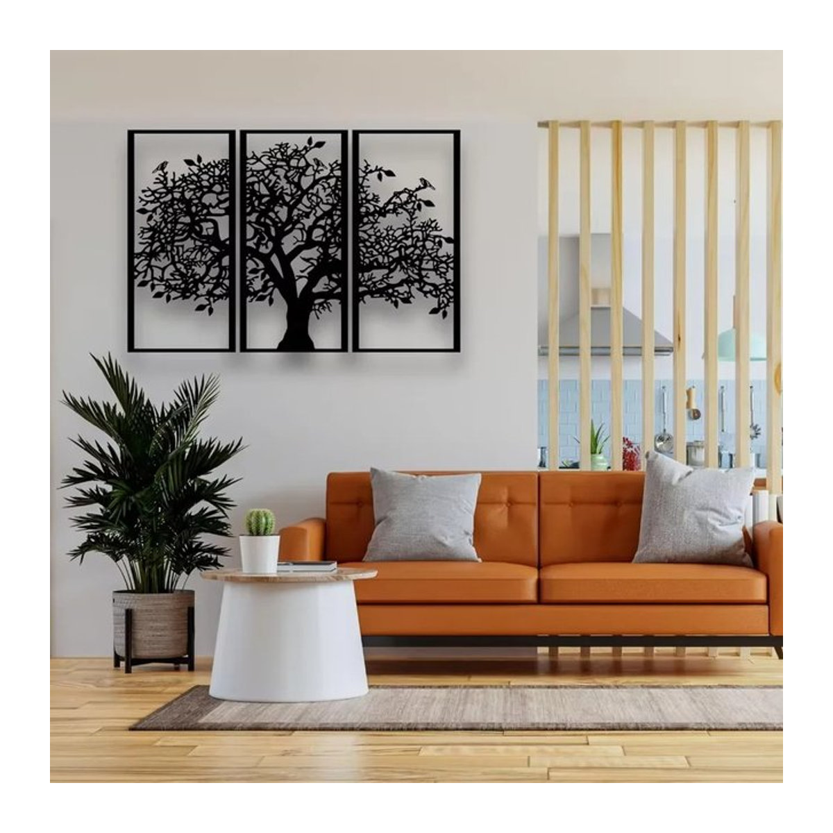 CIFBUY Metall-Stammbaum Wandkunst Set aus 3 Teilen, Baum des Lebens Wanddekoration in Schwarz, modernes 3D Design für Wohnzimmer und Schlafzimmer - Bild 1