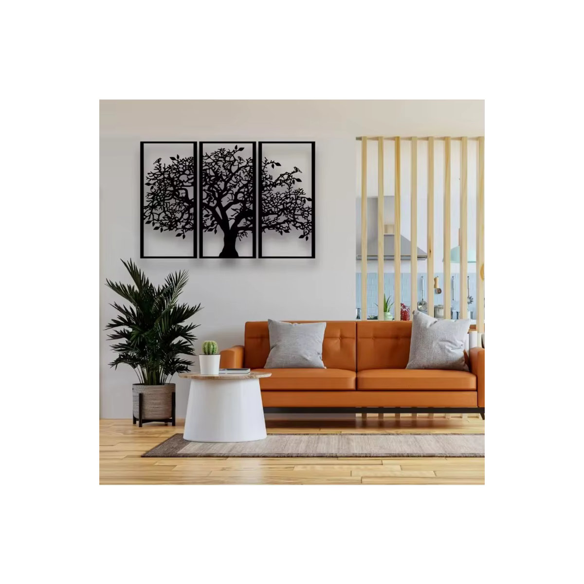 CIFBUY Metall-Stammbaum Wandkunst Set aus 3 Teilen, Baum des Lebens Wanddekoration in Schwarz, modernes 3D Design für Wohnzimmer und Schlafzimmer - Bild 6