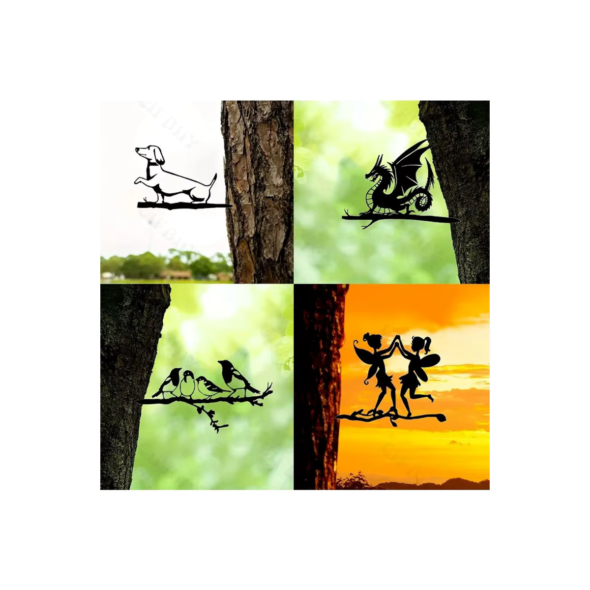 CIFBUY Metall-Tierfiguren als Silhouette für die Gartendekoration, Schwarz - Bild 6