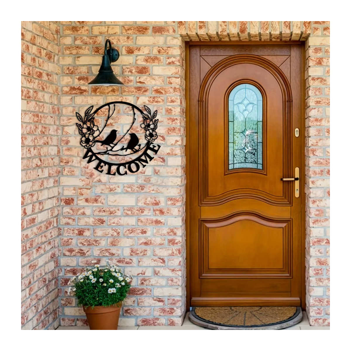 CIFBUY Metall Wanddekoration Blumen und Vögel in Schwarz als floraler Wandbehang im Landhausstil - Bild 4