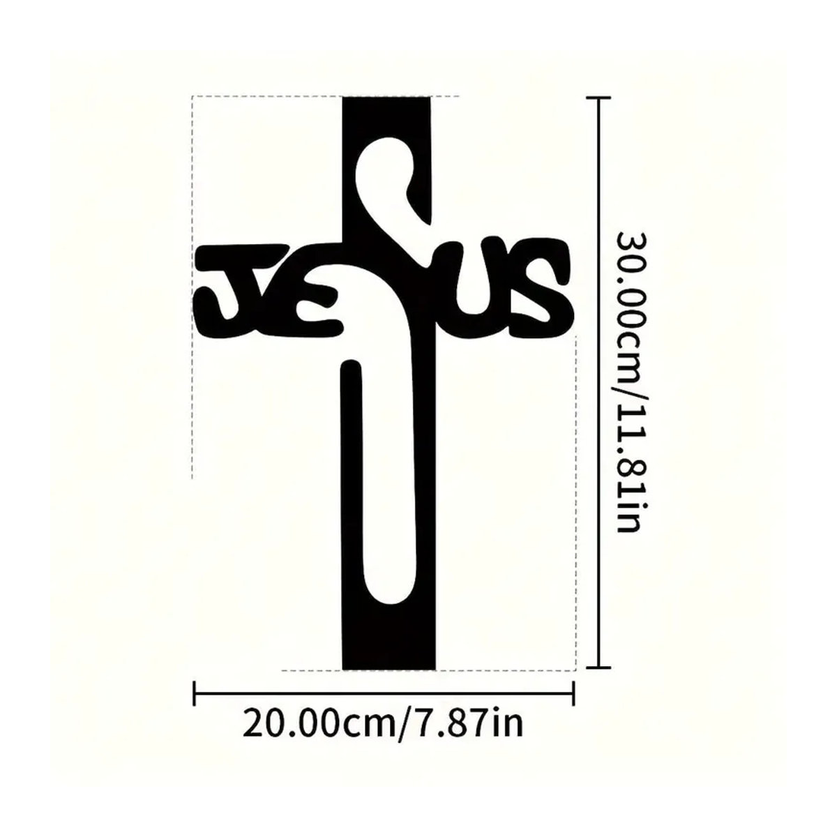 CIFBUY Metall-Wanddekoration Jesus-Kreuz in Schwarz für dein Wohnzimmer - Bild 2