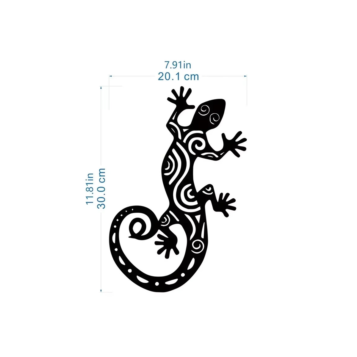 CIFBUY Metall Wandkunst Eidechse 3D Wanddekoration Gecko Silhouette in Schwarz - Bild 2