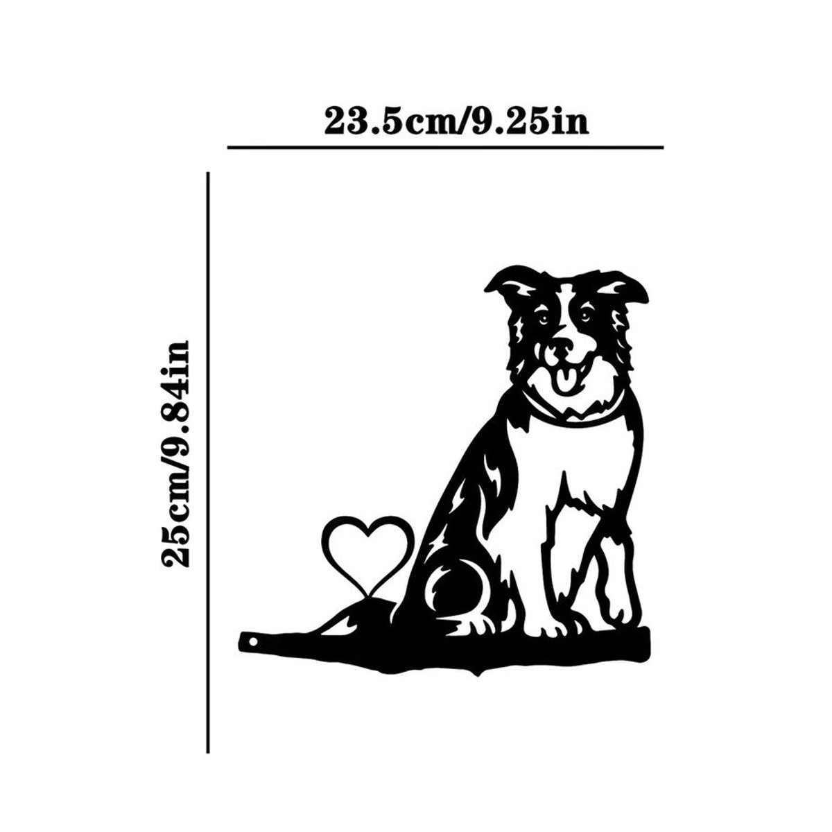 Cifbuy Metall Wandkunst Hund auf Zweig Silhouette in Schwarz zur Dekoration für Garten und Terrasse - Bild 2