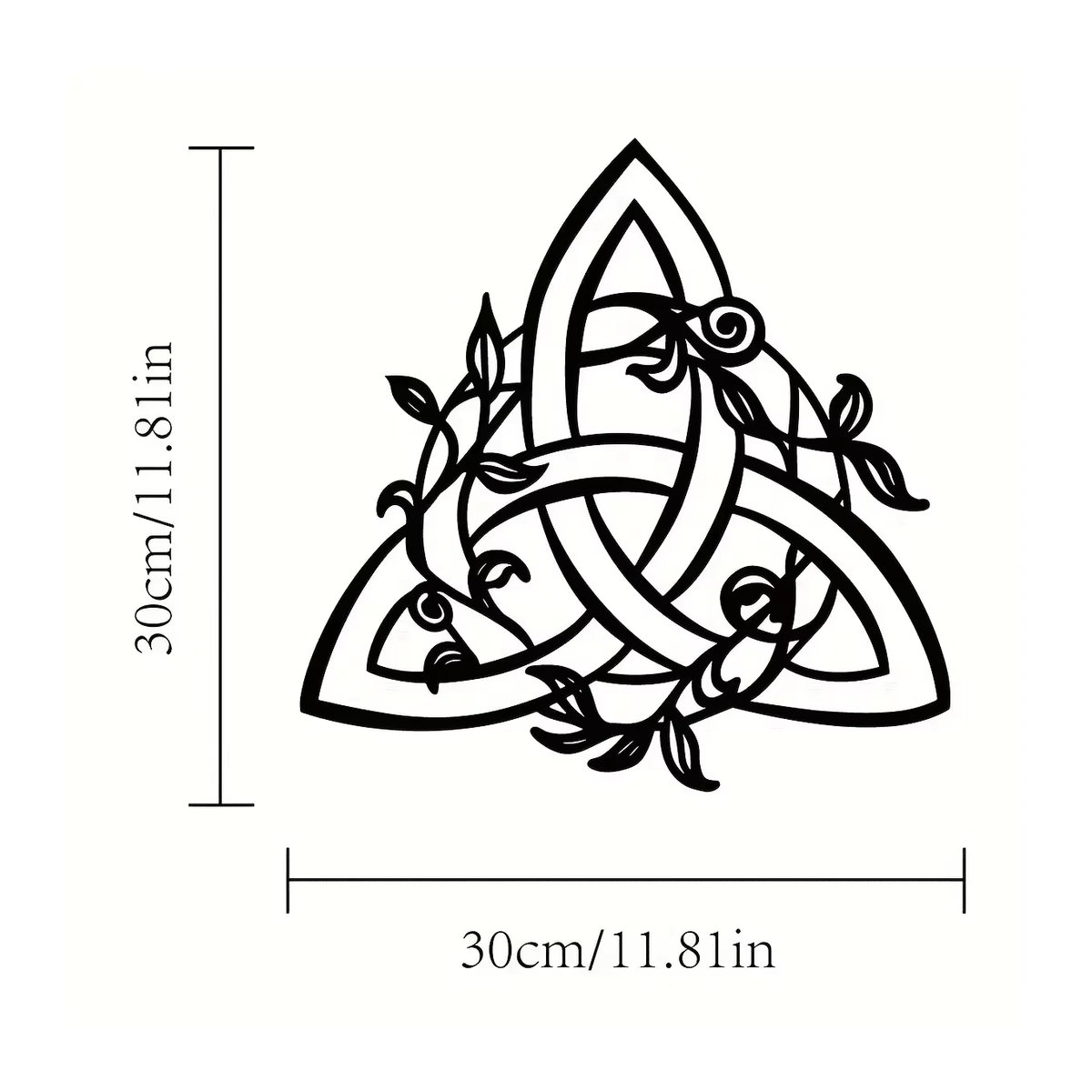 CIFBUY Metall Wandkunst mit keltischem Knoten-Design und floralem Muster in Schwarz - Bild 2