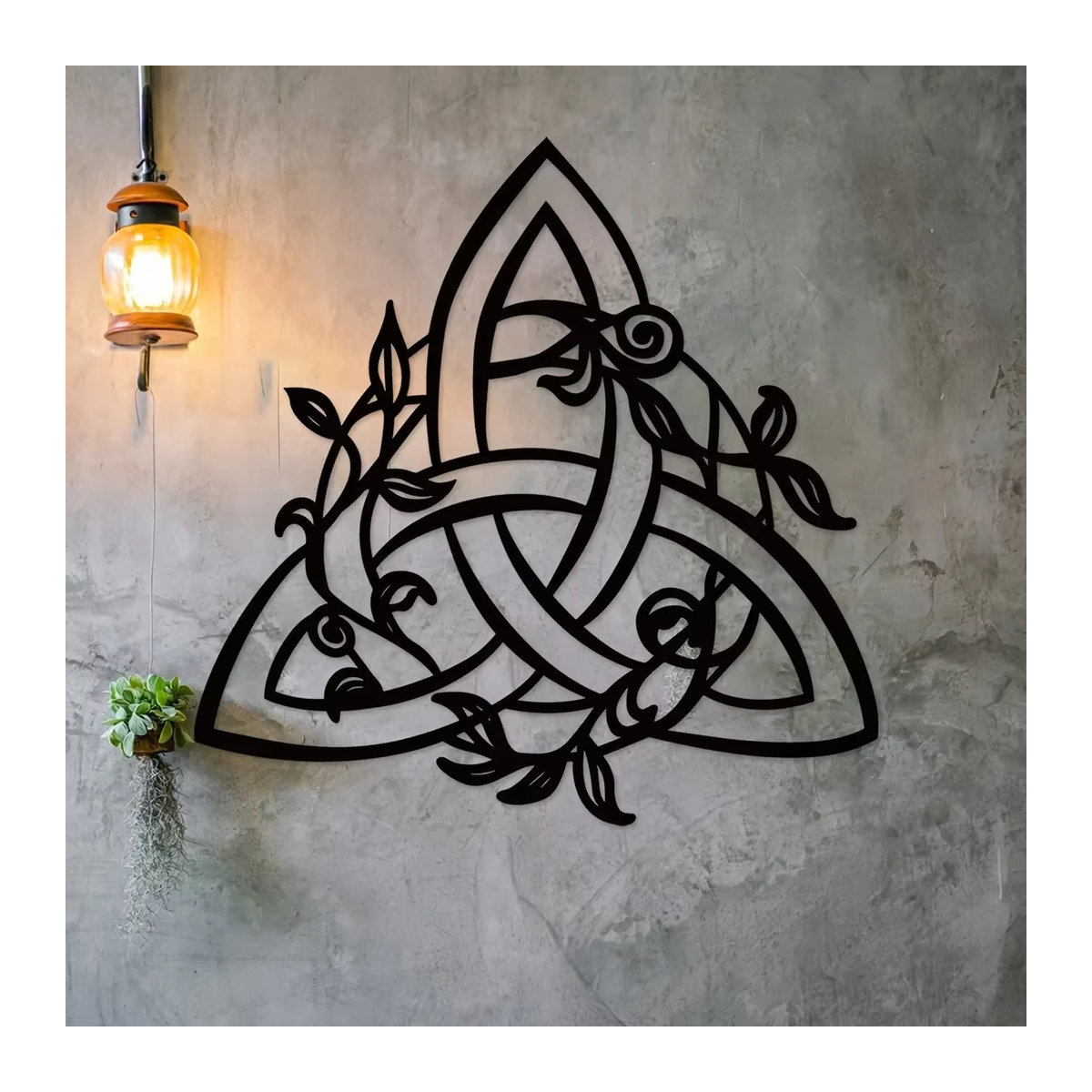 CIFBUY Metall Wandkunst mit keltischem Knoten-Design und floralem Muster in Schwarz - Bild 4