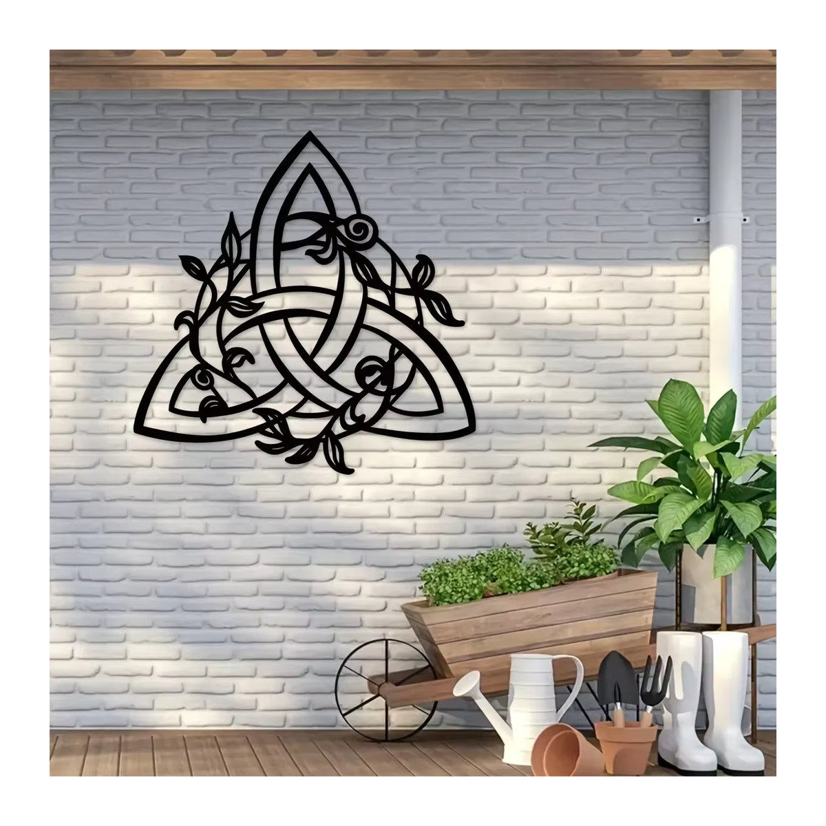 CIFBUY Metall Wandkunst mit keltischem Knoten-Design und floralem Muster in Schwarz - Bild 6