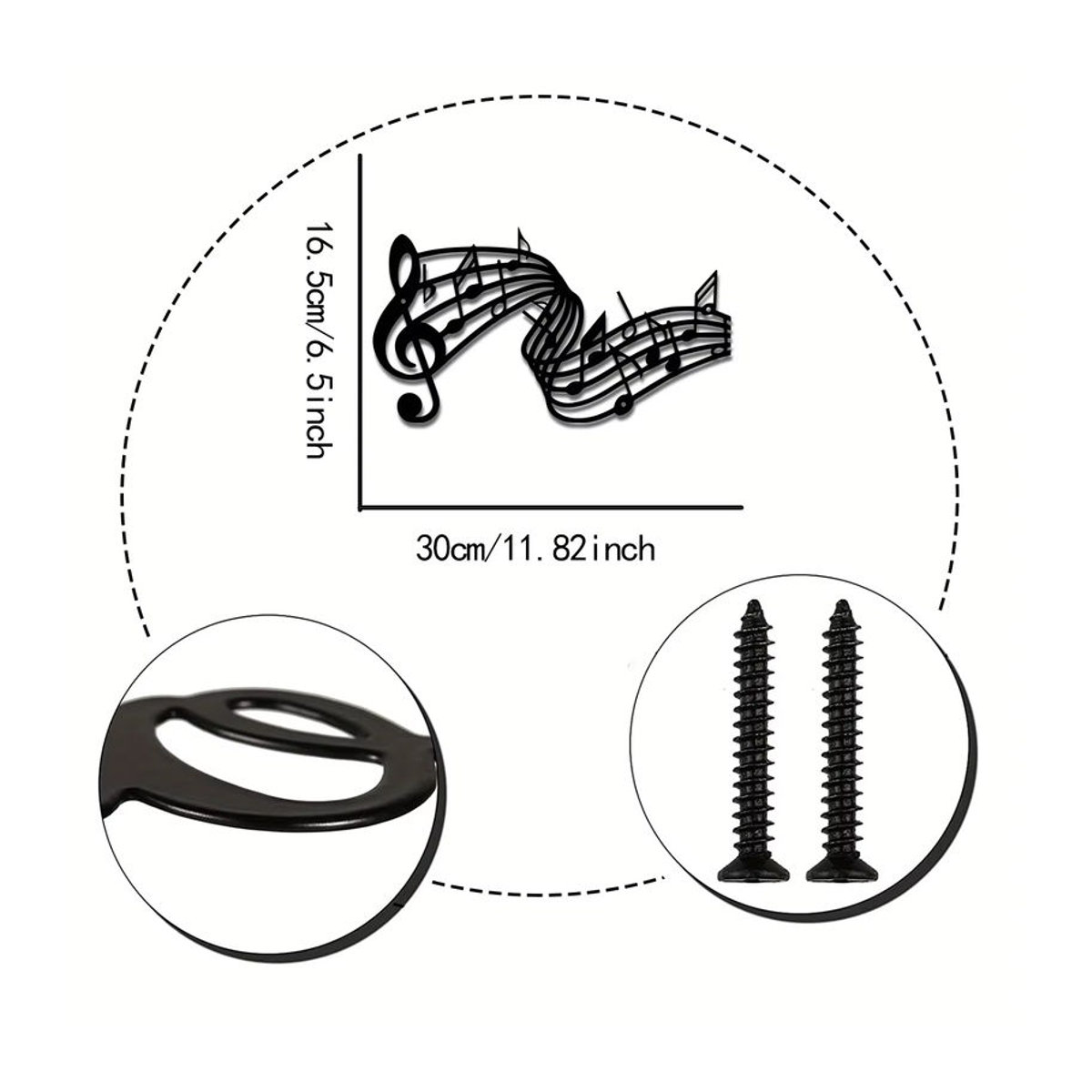 CIFbuy Metall Wandkunst Notiz Wanddekoration in Schwarz mit minimalistischem Design - Bild 1