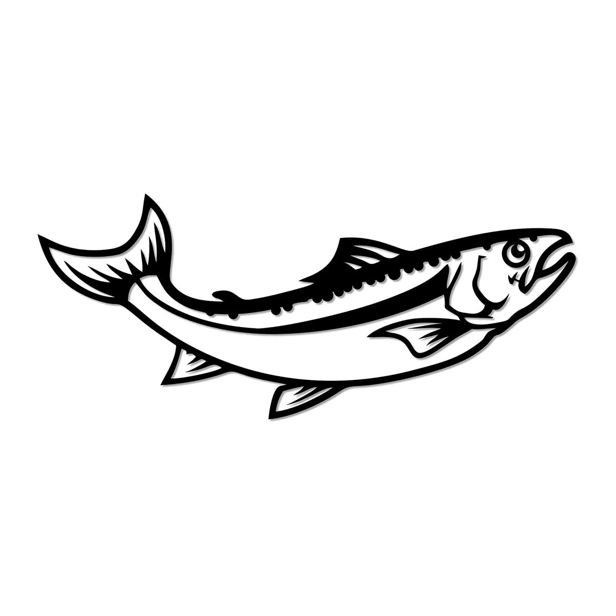 Cifbuy Metall Wandschild Springender Fisch in Schwarz für Fischerhütte und Kabinen-Dekoration - Bild 2
