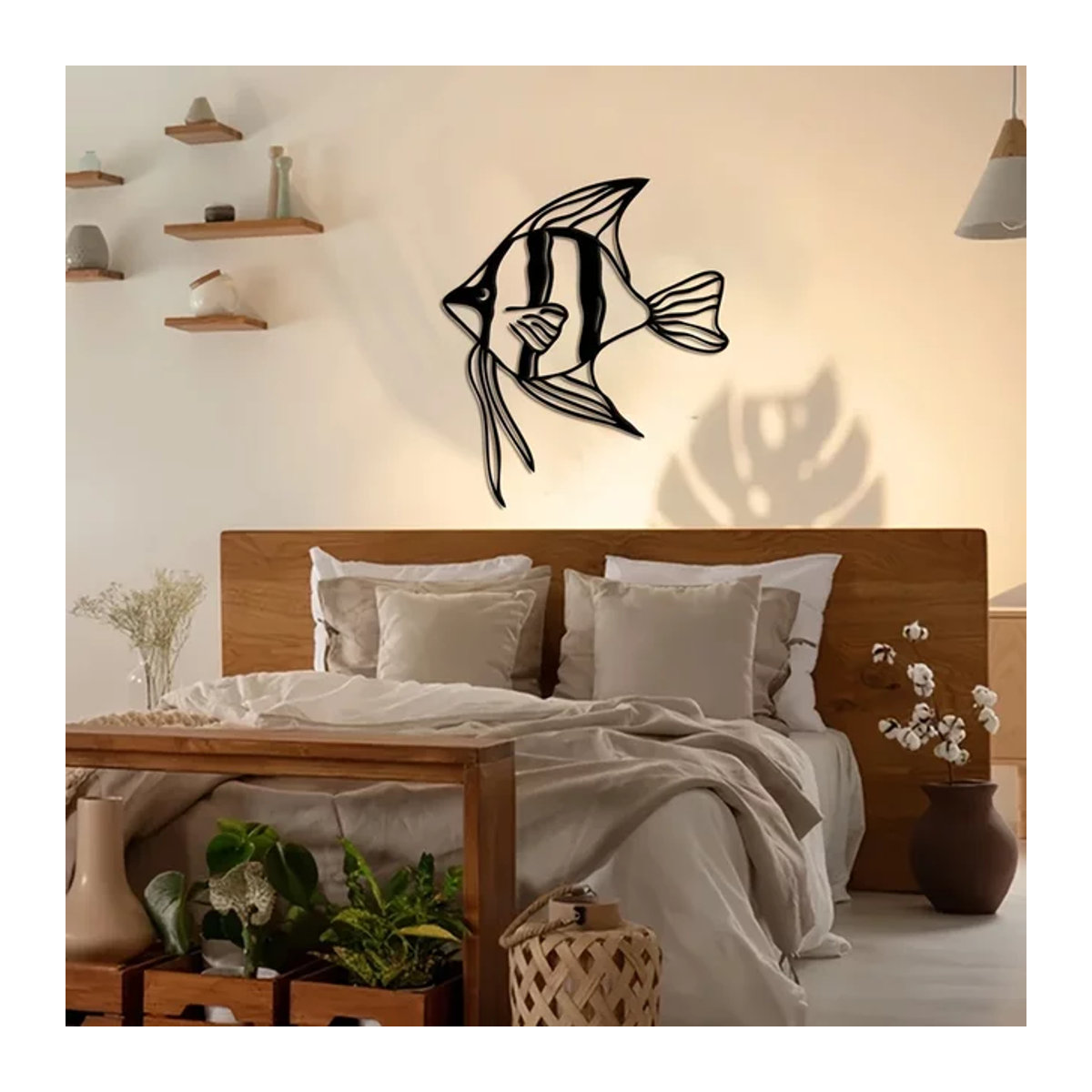 CIFBUY Metallfisch Wandkunst in Schwarz als maritime Wanddekoration für dein Zuhause - Bild 1
