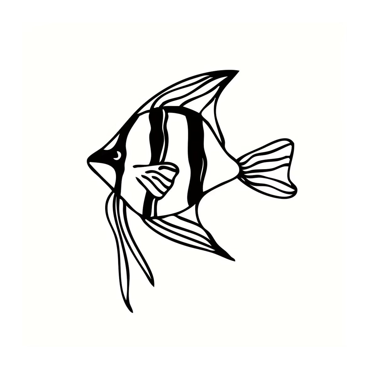 CIFBUY Metallfisch Wandkunst in Schwarz als maritime Wanddekoration für dein Zuhause - Bild 2