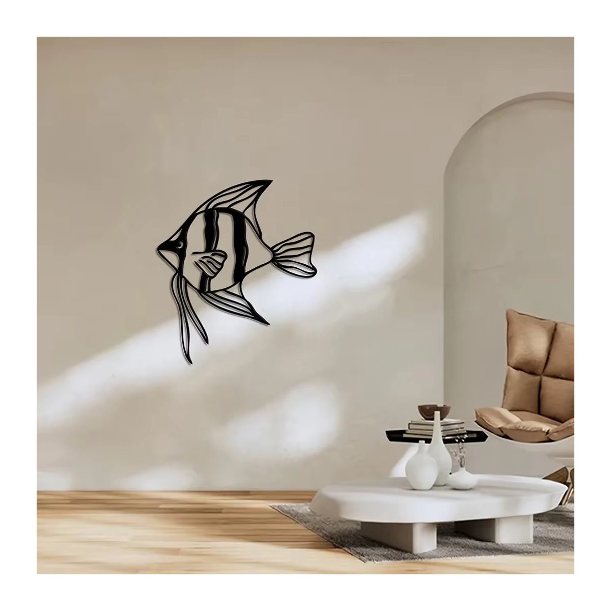 CIFBUY Metallfisch Wandkunst in Schwarz als maritime Wanddekoration für dein Zuhause - Bild 3