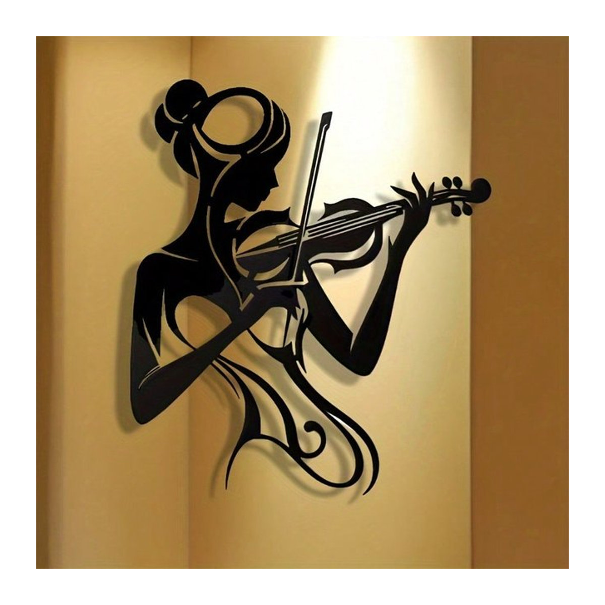 CIFBUY Metallwandkunst Violine im Vintage-Stil Schwarz Wandmontiert - Bild 1