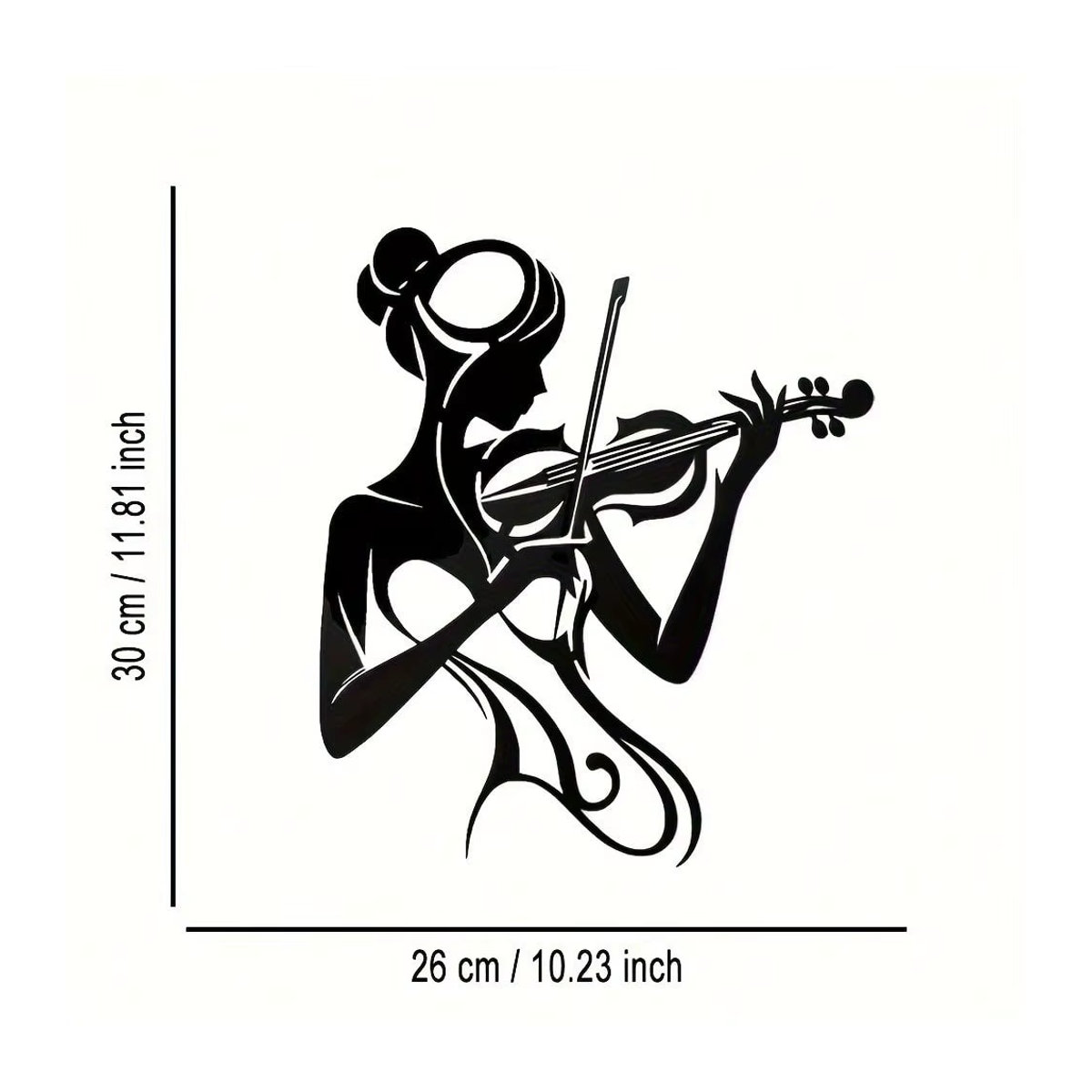 CIFBUY Metallwandkunst Violine im Vintage-Stil Schwarz Wandmontiert - Bild 2
