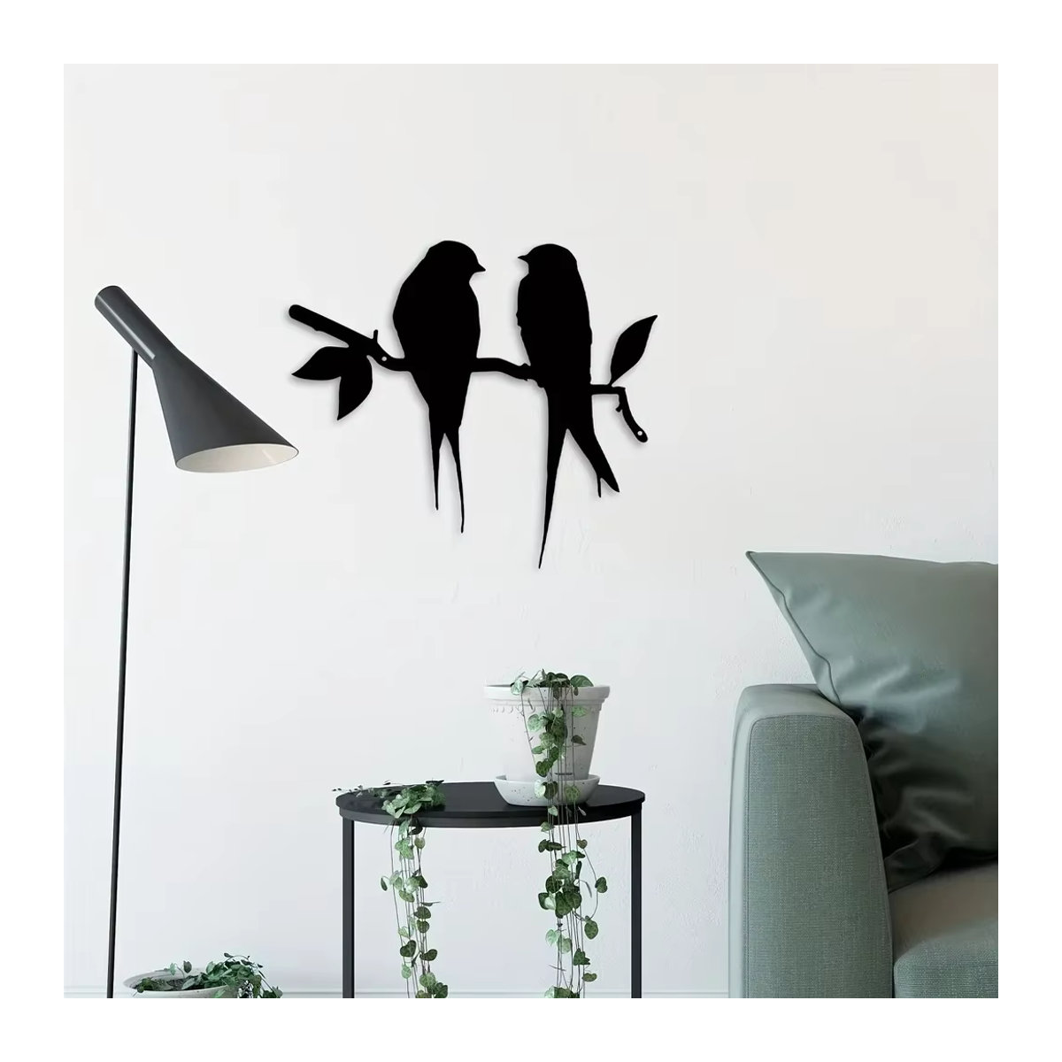 CIFBUY Metallwandkunst Vogeltweig Wanddekoration in Schwarz für minimalistische Heimdekoration - Bild 5