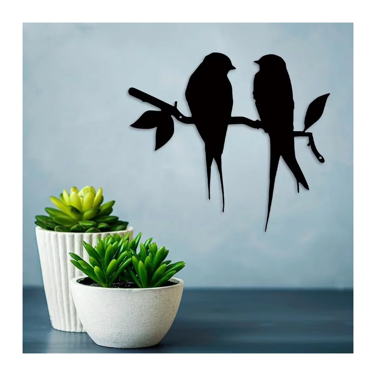 CIFBUY Metallwandkunst Vogeltweig Wanddekoration in Schwarz für minimalistische Heimdekoration - Bild 6