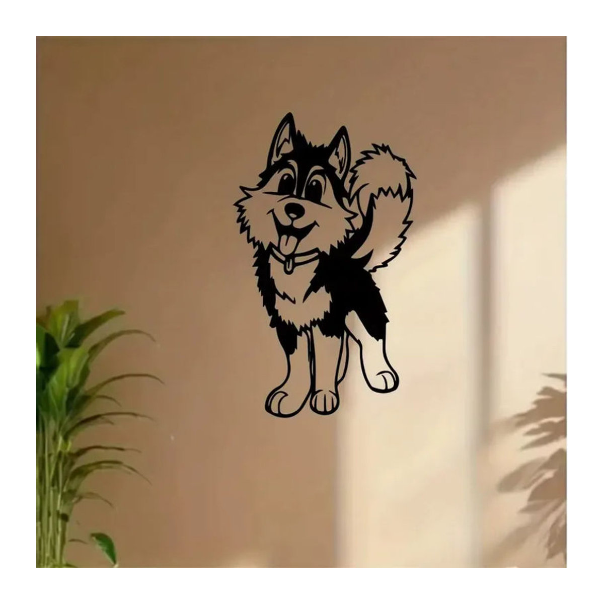 CIFBUY Moderne Husky Hund Metall Wandkunst Skulptur Schwarz Hängende Tier Dekoration - Bild 2