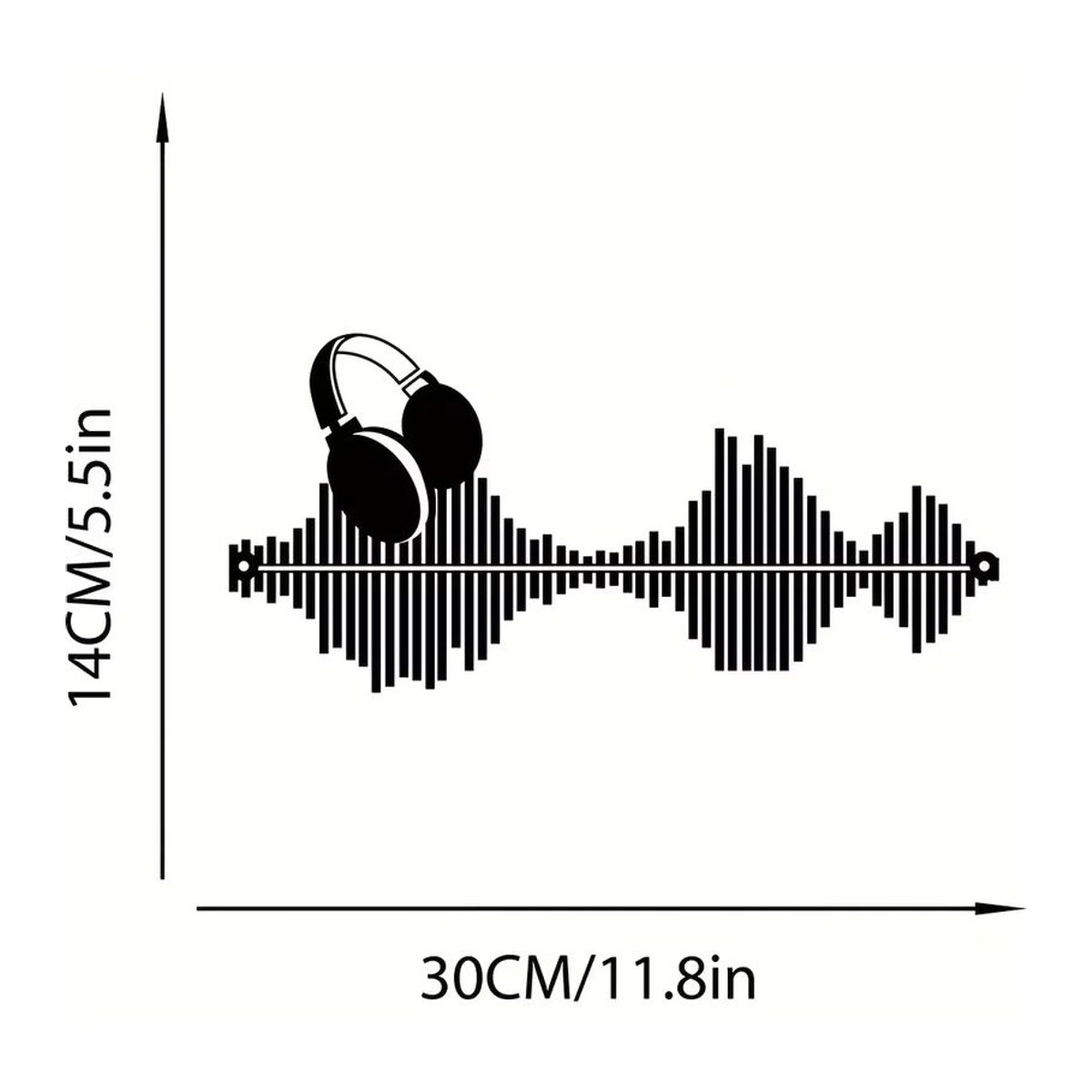 CIFbuy Musik Wandbehang Rhythmus der Musik aus Metall in Schwarz, abstrakte Wanddekoration für dein Wohnzimmer - Bild 2