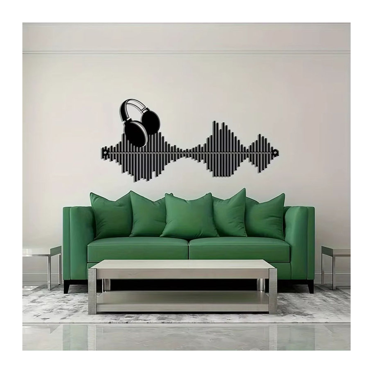 CIFbuy Musik Wandbehang Rhythmus der Musik aus Metall in Schwarz, abstrakte Wanddekoration für dein Wohnzimmer - Bild 5