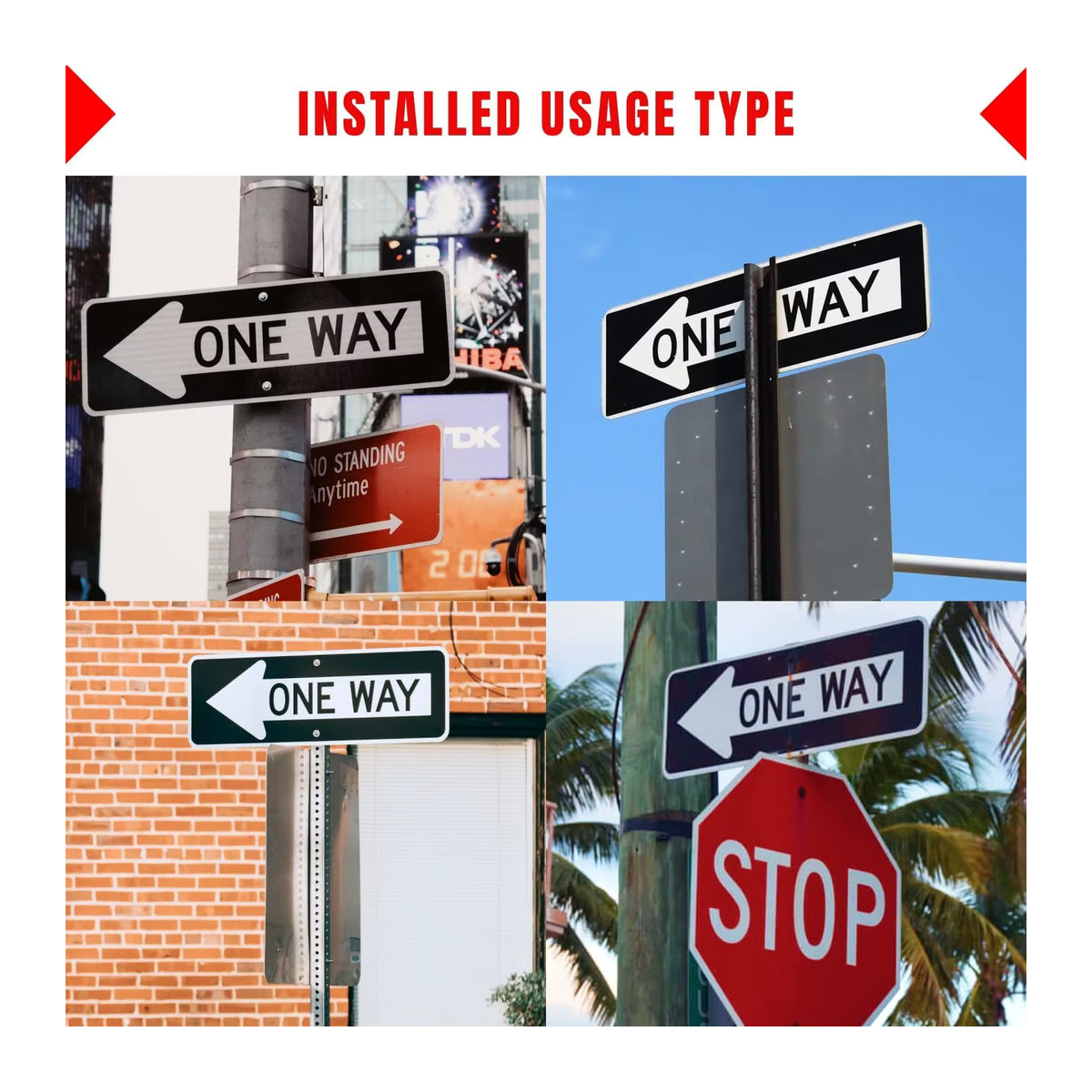 CIFBUY One Way Aluminium Traffic Arrow Wandkunst, mehrfarbig, B: 30,5 cm x H: 20,3 cm - Bild 3
