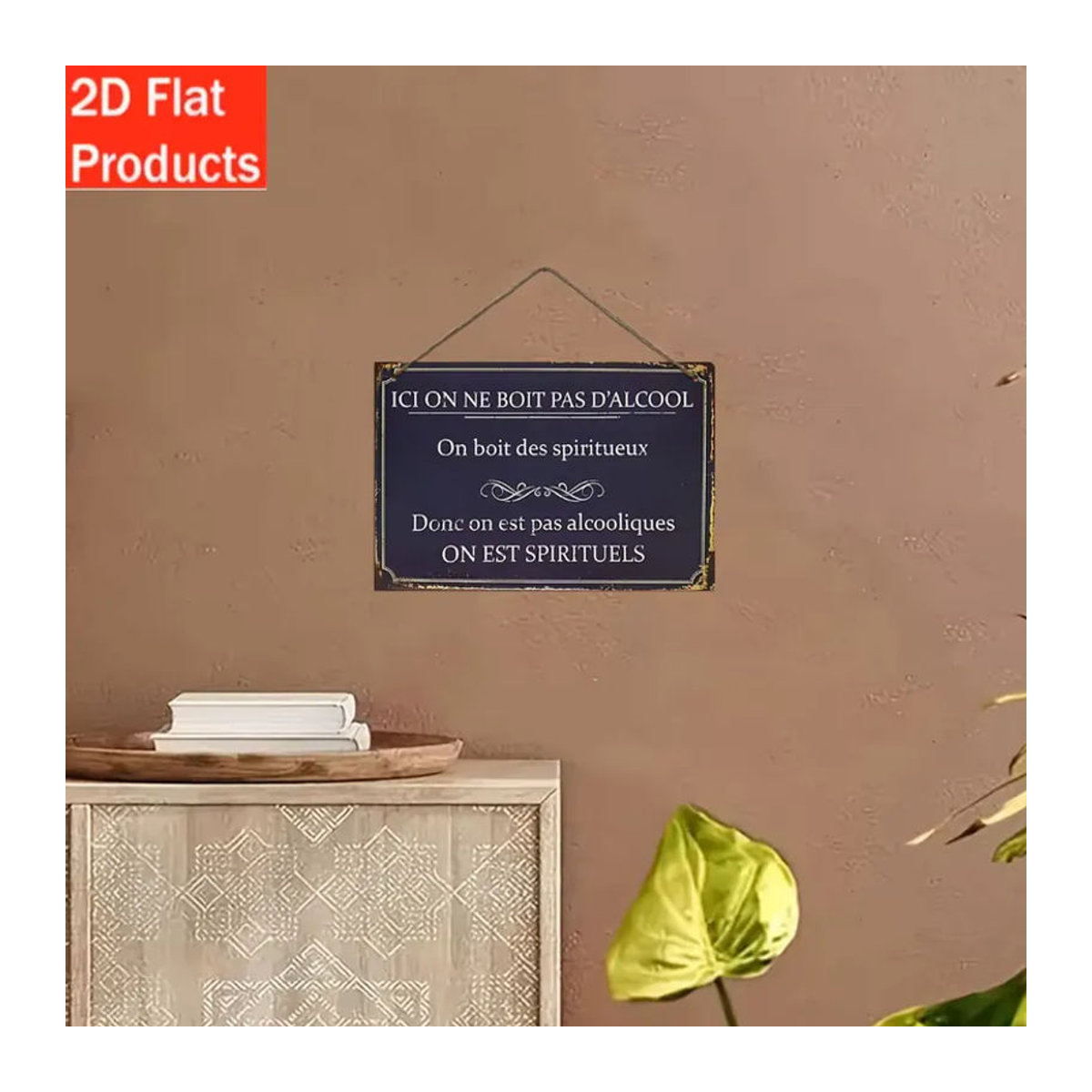 CIFBUY Retro Französisches Wandschild im Landhausstil aus Holz mit Schnur, Schwarz, B/H/T: 30 x 20 x 20 cm - Bild 4