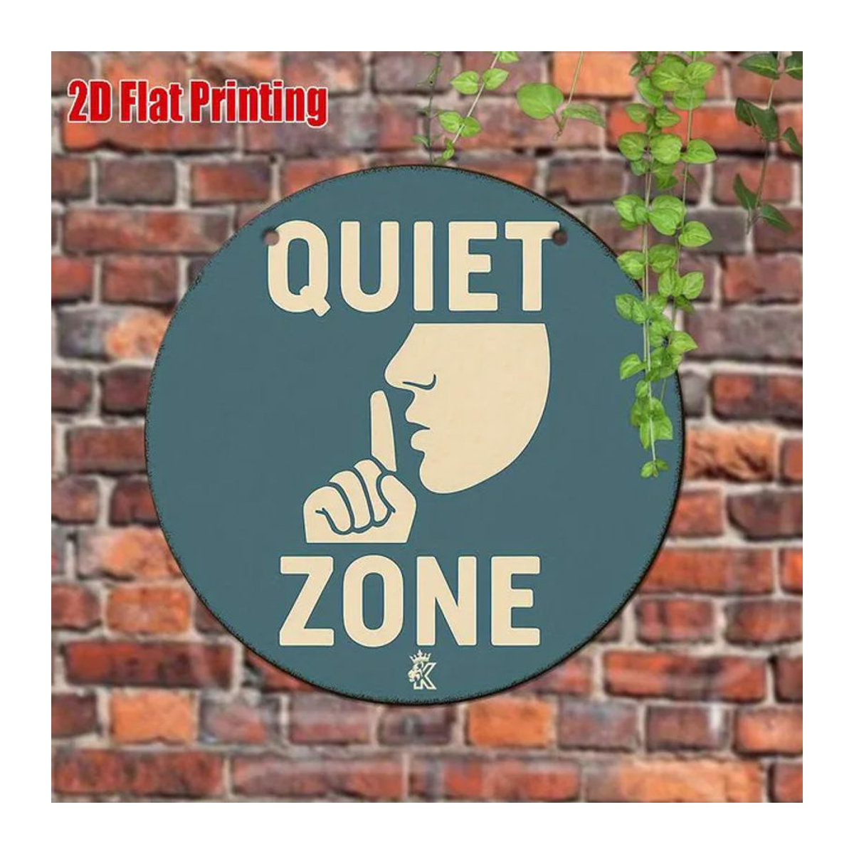 CIFBUY Retro-Metallschild Shhh Quiet Zone als rundes Vintage-Dekoschild in Mehrfarbig - Bild 1