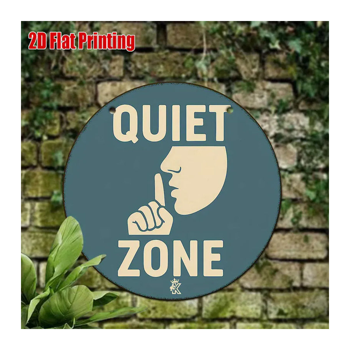 CIFBUY Retro-Metallschild Shhh Quiet Zone als rundes Vintage-Dekoschild in Mehrfarbig - Bild 2
