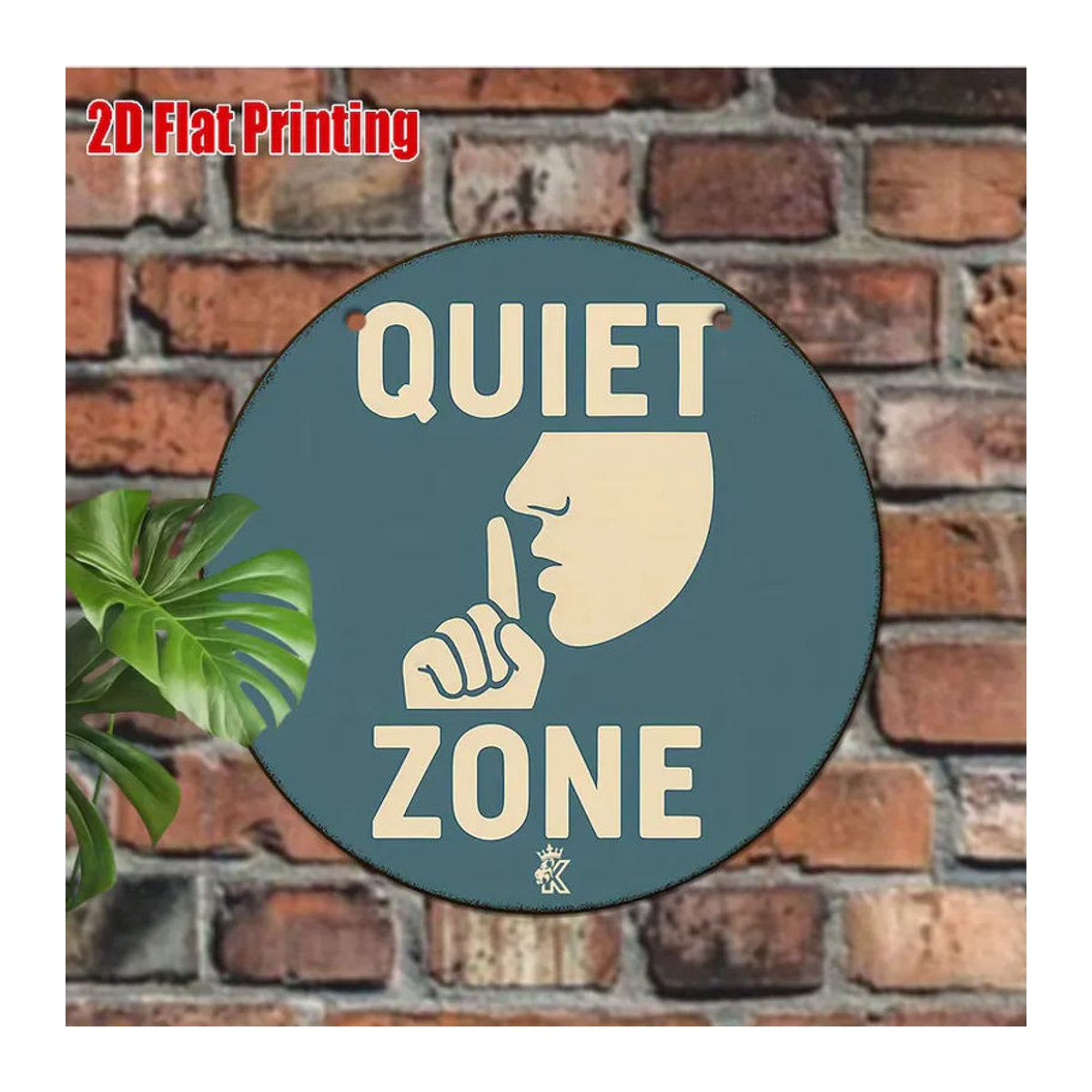 CIFBUY Retro-Metallschild Shhh Quiet Zone als rundes Vintage-Dekoschild in Mehrfarbig - Bild 5