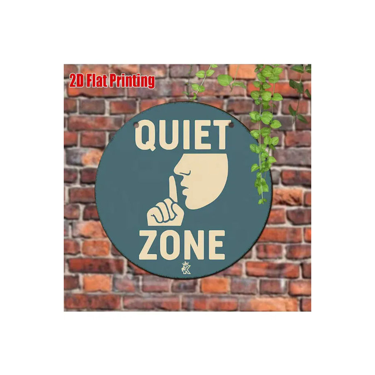CIFBUY Retro-Metallschild Shhh Quiet Zone als rundes Vintage-Dekoschild in Mehrfarbig - Bild 6