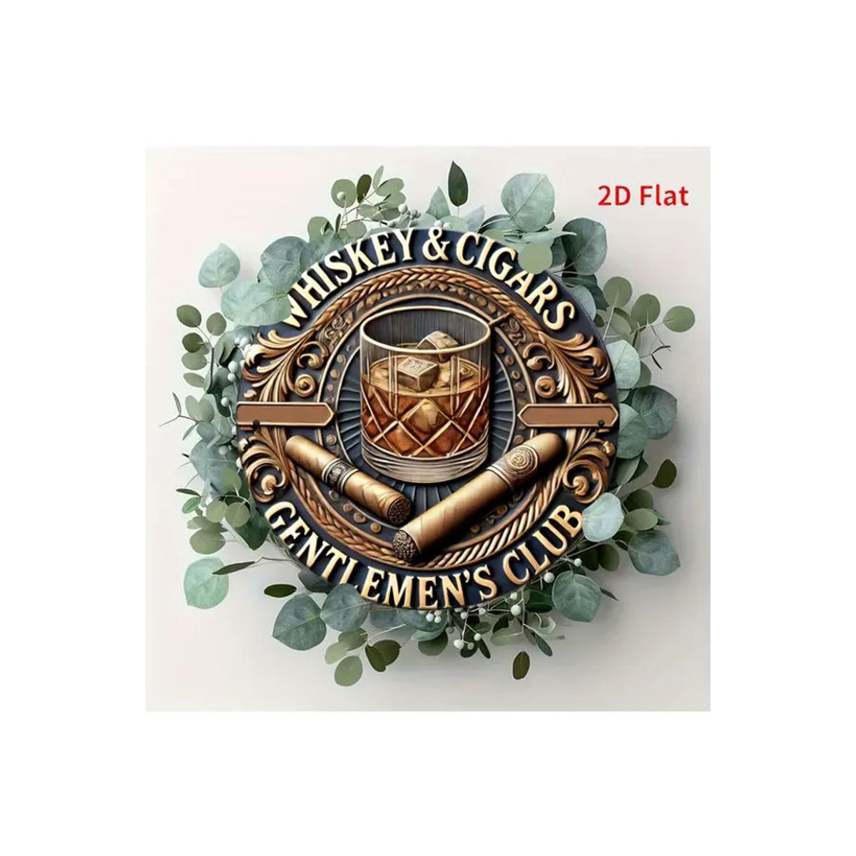 CIFBUY Retro Whisky Cigar Club Wandkunst aus Holz, Rundes Gentleman-Logo in Braun und Weiß, Vintage Dekoration für Hausbar und Restaurant, Durchmesser: 19,99 cm - Bild 7