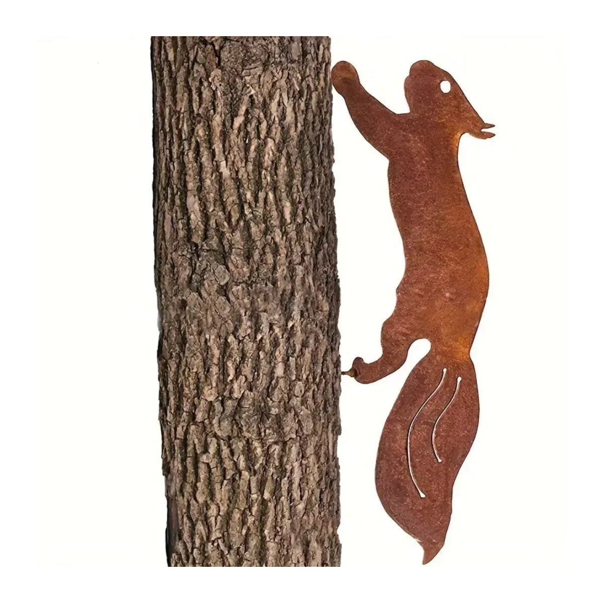 CIFBUY Rustikaler Eichhörnchen-Metallbaumständer in Braun als kreative Eisenkunst-Silhouettendekoration für Garten und Zuhause - Bild 3